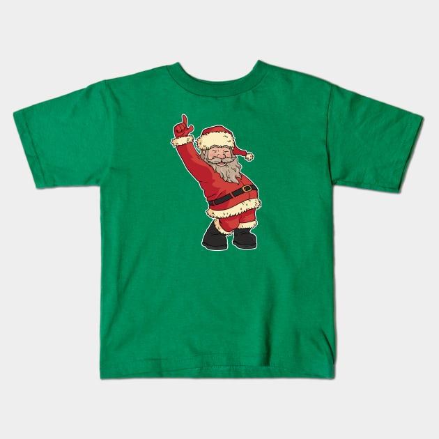 Funny Dancing Santa Claus Cartoon Kids T-Shirt by SLAG_Creative